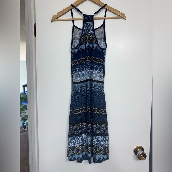 Sandra & Tiffany Blue Boho Print Sleeveless Dress Small - Picture 6 of 9